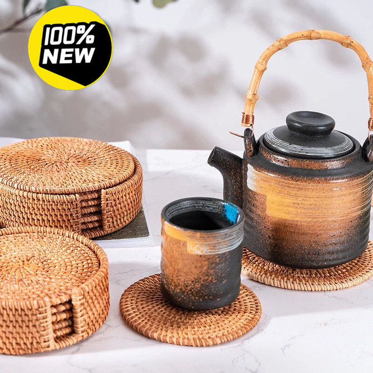 越南秋藤编杯垫 盘垫 碗垫 隔热垫 餐垫 ...