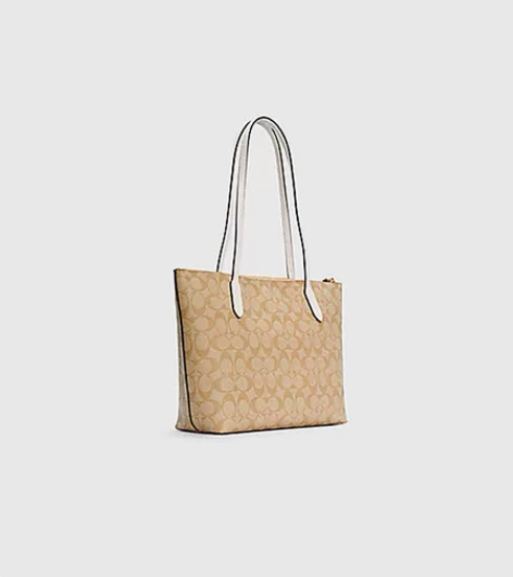 COACH/蔻驰官方 中号女士PVC配皮大...