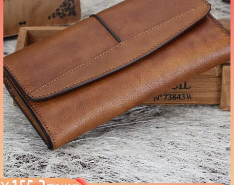 女士手工皮夹女牛皮钱夹女复古真皮钱包