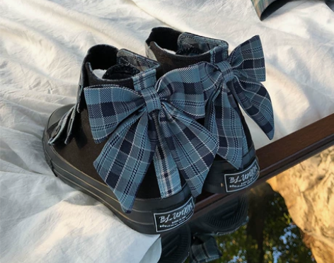 全新魔术贴板鞋蝴蝶结 帆布鞋 百搭 37码...