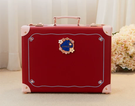 结婚用的箱子陪嫁箱红皮箱手提压箱钱新娘嫁妆...