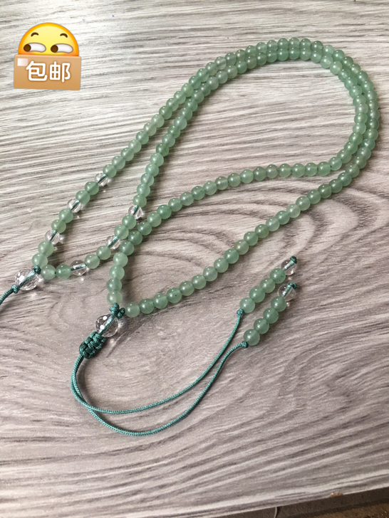 直播不干了清嗓子，天然绿东陵玉手机链，东陵...