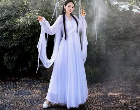 汉服白色超仙飘逸仙女白娘子鞠婧祎同款芸溪汉服