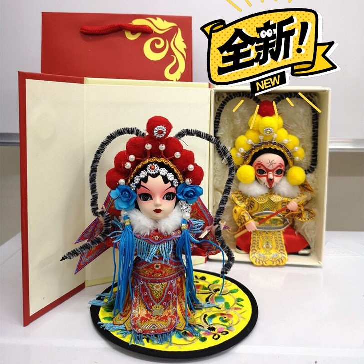中国风绢人偶北京特色手工艺纯手工京味娃娃京...