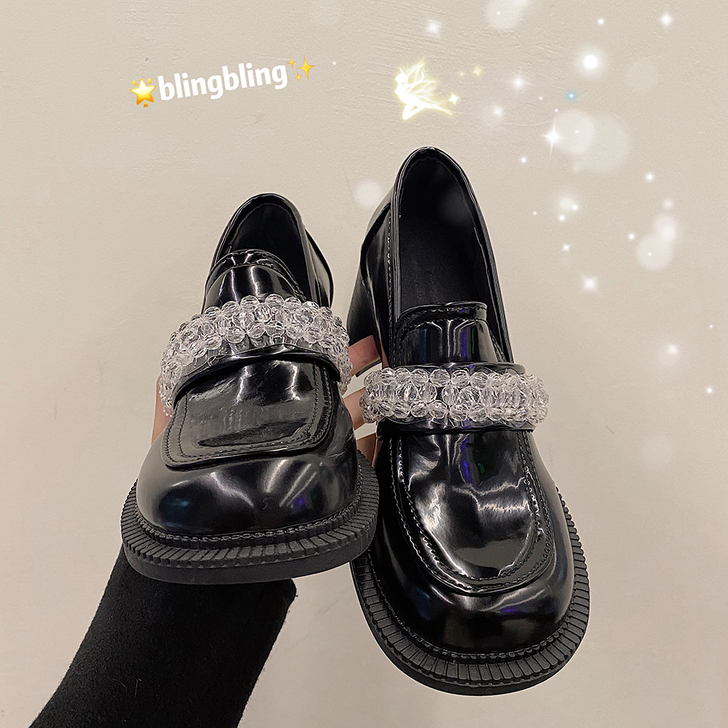 2021春季英伦风复古玛丽珍鞋粗跟大头娃娃...