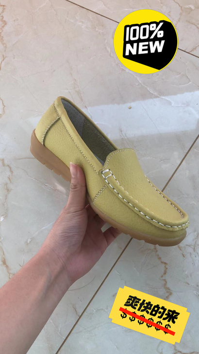 特价清 真皮平底单鞋妈妈鞋 非常软哦 很舒...