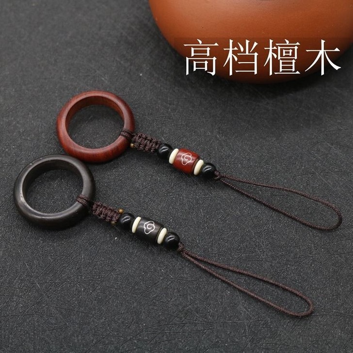 手机挂绳短款檀木手机挂绳男女情侣手机绳中国...