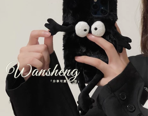 iphone xs max 可爱秋冬立体黑...