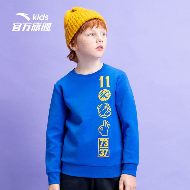 安踏男童卫衣2021年秋装新款圆领时尚户外...