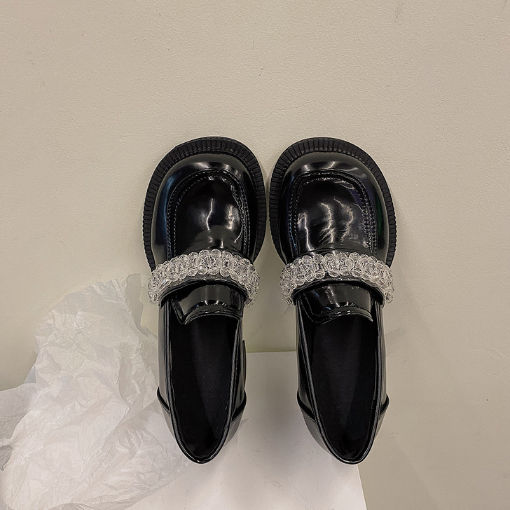 2021春季英伦风复古玛丽珍鞋粗跟大头娃娃...