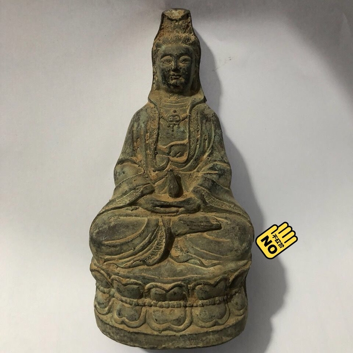 古玩铜器收藏 清乾隆年制南海观音菩萨铜佛像...