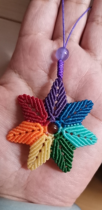 七彩树叶手编蜡线挂件绳，可做包挂，手机挂，...