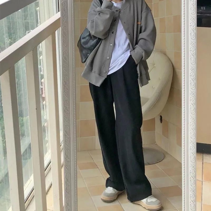 女生显瘦阔腿裤韩版宽松百搭秋冬季高腰