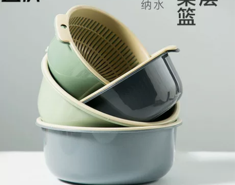 【6件套包邮】}特大加厚双层沥水篮 厨房洗...