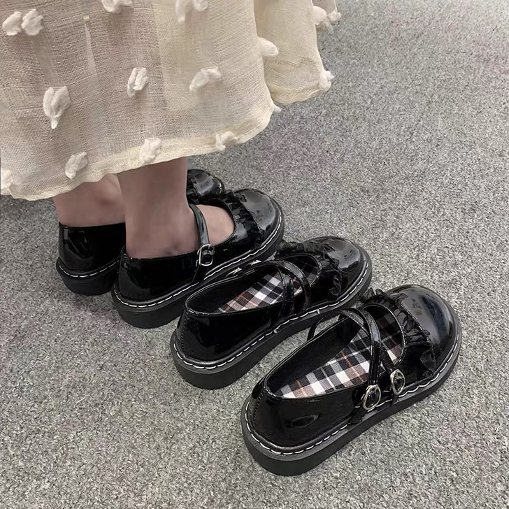 日系小皮鞋女学生jk英伦娃娃鞋浅口软妹少女...