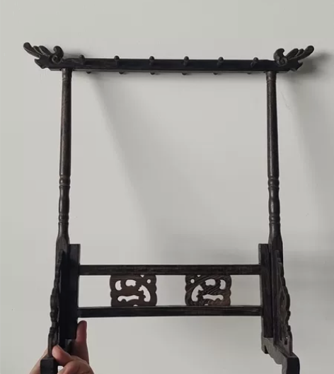 可拆卸黑檀木毛笔架,宽25.5厘米,厚11...