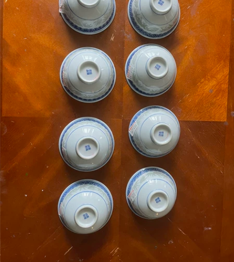 景德镇制四字款青花影青暗刻竹叶罗汉碗   ...