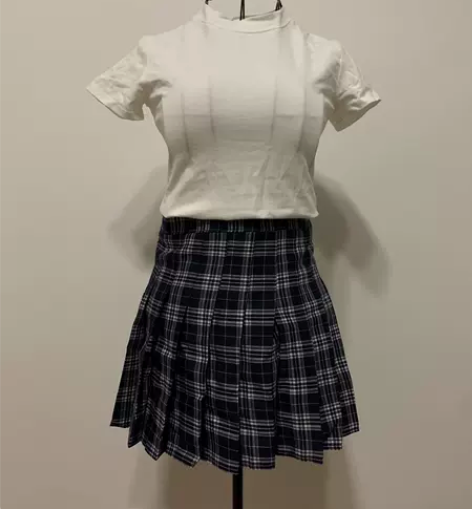 服装店倒闭清仓特价JK小短裙藏蓝色格子半裙...