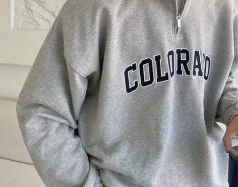 立领半高领卫衣男2022秋季字母印花外套韩...