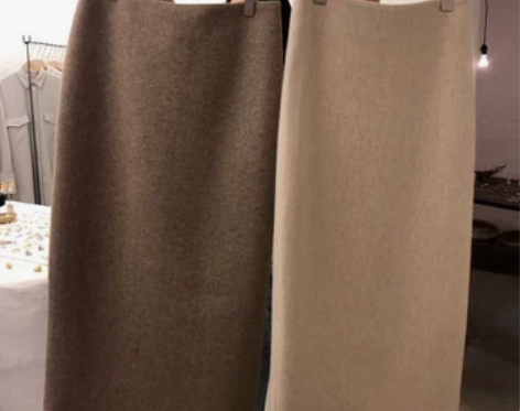 毛呢半身裙长裙女东大门2020秋冬新款高腰...