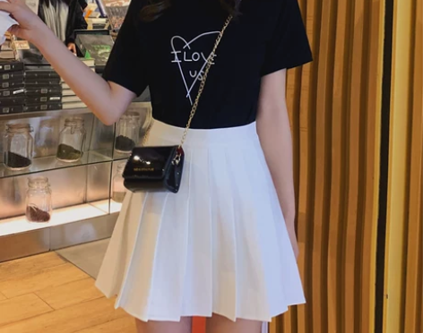 【礼遇价】黑色百褶裙女夏款半身裙a字灰色白...