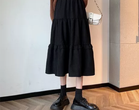 高腰秋冬半身裙百褶伞裙  正版品质 M码 ...