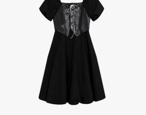 松本丧丧假两件花苞裙女收腰2021夏季新款...