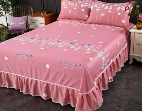 全新 100%纯棉床裙单件全棉韩式花边公主...