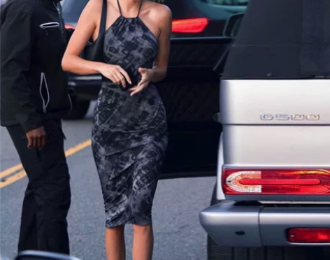 欧美风女装ins网红同款绑带挂脖性感露背修...