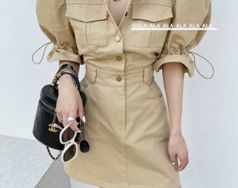 裙子对于166的女孩有点短了，复古工装风单...