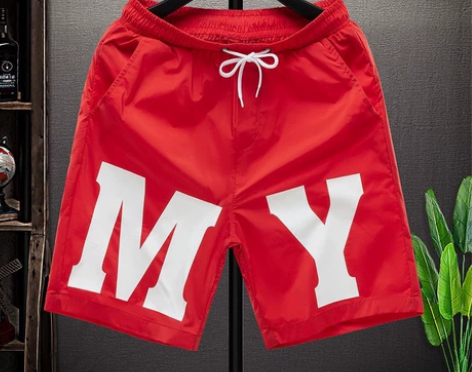 欧洲站夏季男士潮牌MY炸街五分短裤精神小伙...