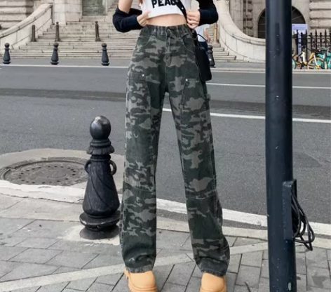 全新未拆封 迷彩工装裤女2022年新款秋季...