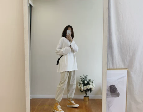 别致束脚工装裤女 2020初秋款宽松显瘦松...
