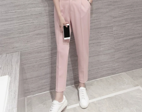 全新，雪纺小脚哈伦裤女九分裤夏季薄款高全新...