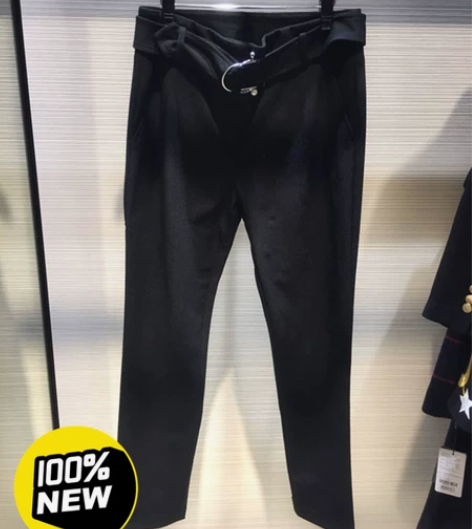 正品哥弟新款女裤附腰带铅笔裤女装2022春...