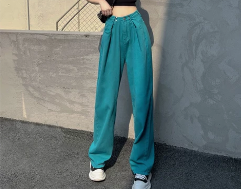 【55盛典价】高腰阔腿牛仔裤女2021年新...