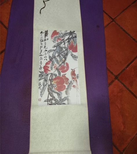 工艺品画一幅,已手工裱糊挂轴,品相如图完好...