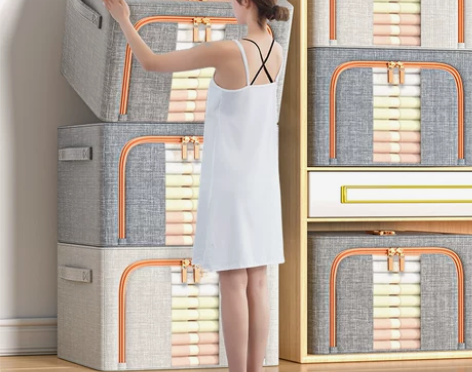 布艺收纳箱 布艺收纳箱衣服家用衣柜装衣物箱...