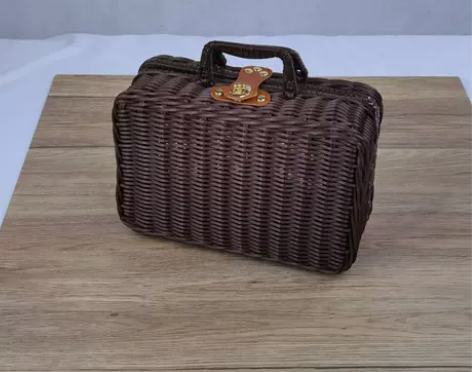 藤箱藤编手提箱伴手礼盒塑料仿藤Lolita...
