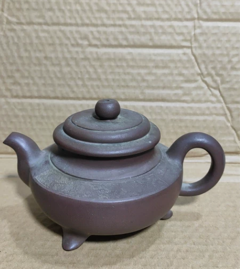 捡漏微瑕疵老紫砂壶 壶口磕碰了 茶馆淘汰的...