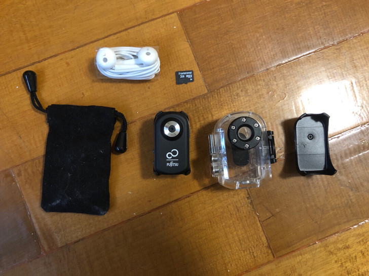 Fujitsu隐秘便携运动相机全套潜水夹式...