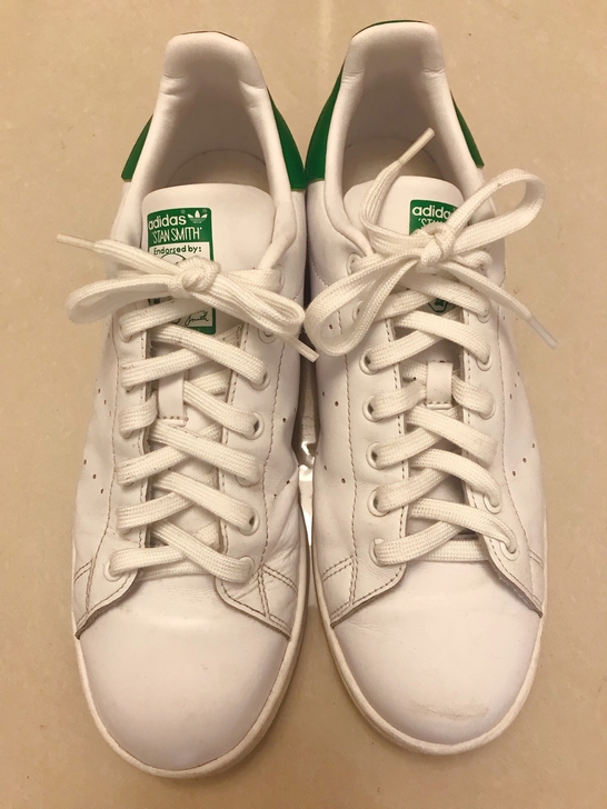 Adidas绿尾小白鞋，男款43-44适合...