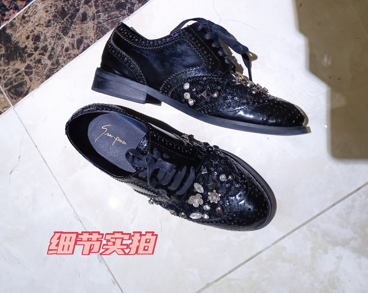 正品意大利手作内外全皮布洛克高定小皮鞋