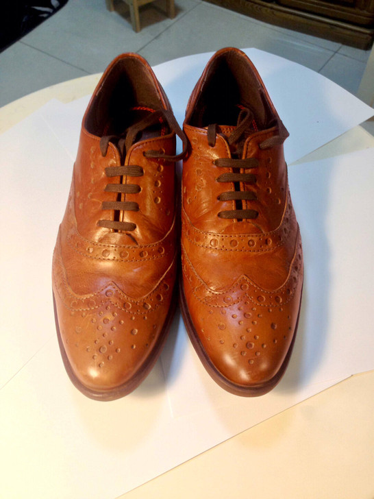 进口复古布洛克休闲牛皮皮鞋 适合42码 8新