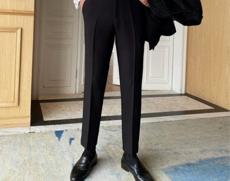 鹿三先生秋季自制轻奢高定时尚英伦休闲西裤宴...