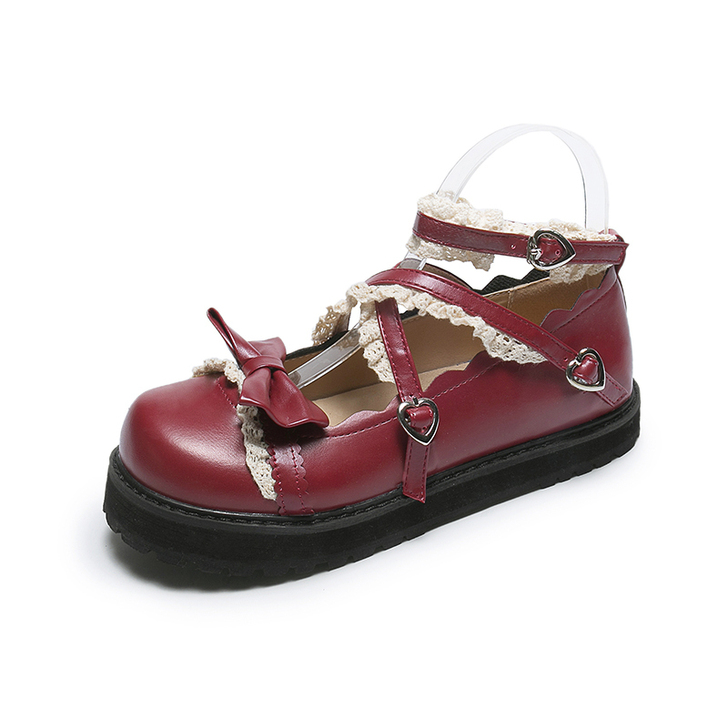 日系洛丽塔小皮鞋女复古软妹可爱大头娃娃鞋浅...