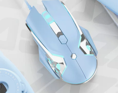 顺丰包邮黑爵aj120蓝色机械鼠标有线游戏...