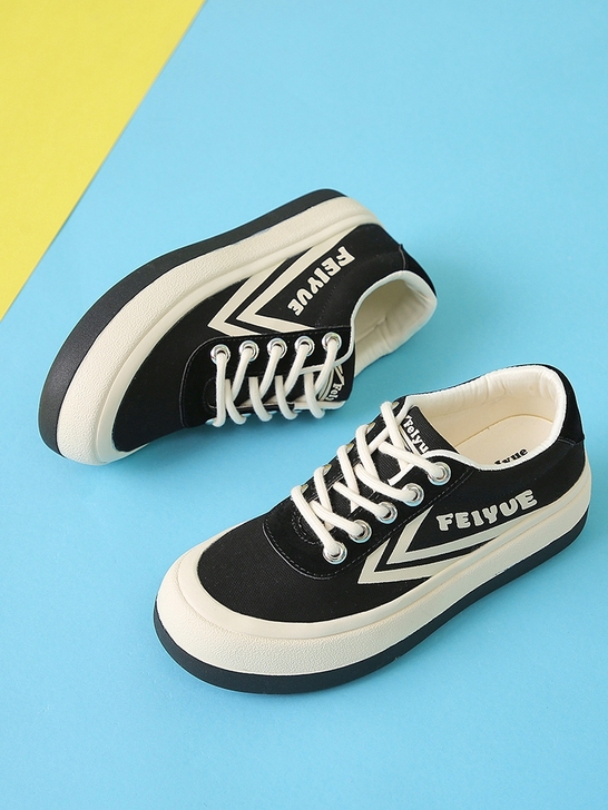 大孚飞跃馒头鞋秋季帆布鞋增高女鞋飞跃板鞋休...