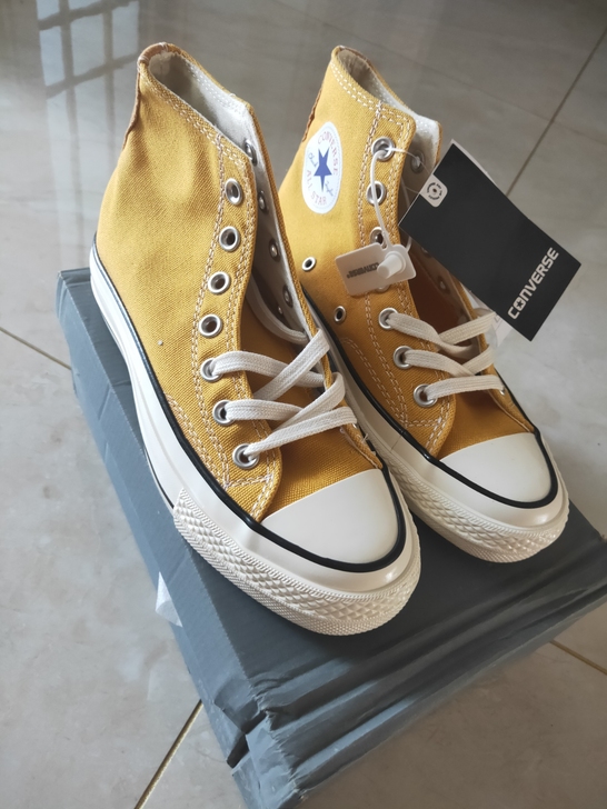 匡威1970黄色高帮帆布鞋～