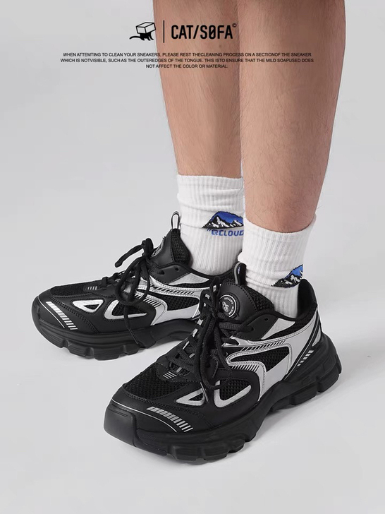 沙发与猫 鞋子男国潮运动鞋男夏季透气老爹鞋...